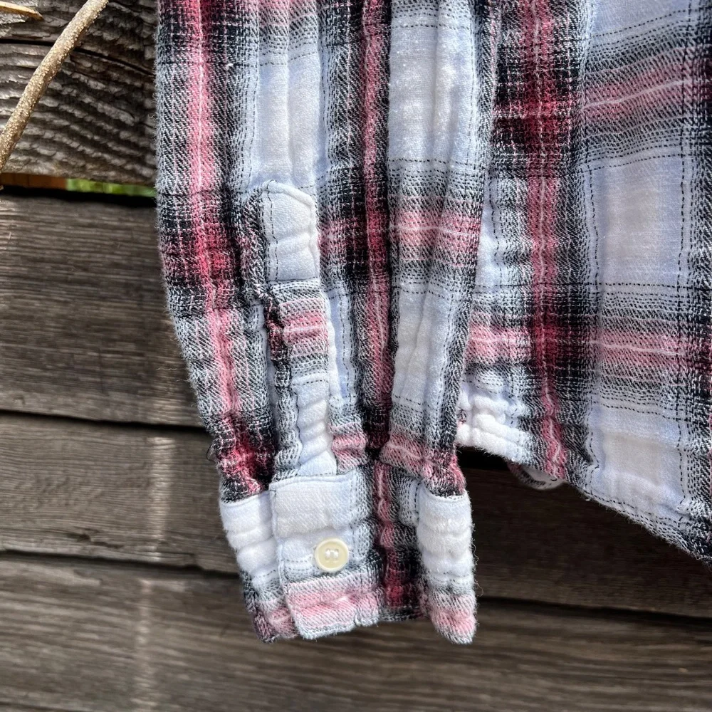 CP Shades Button front Long Sleeve Plaid Shirt - Size L - Picture 3 of 6